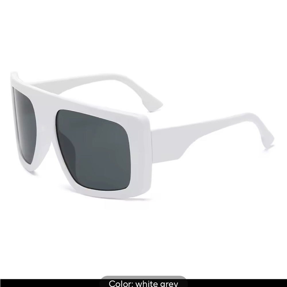 Trendy White Square Sunglasses